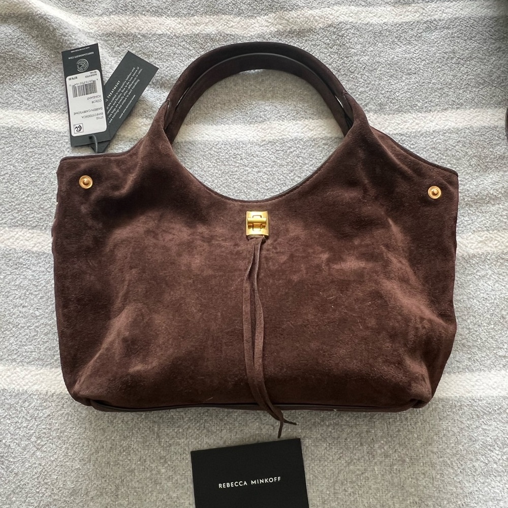 Rebecca Minkoff Dylan Carrysome Bag in chocolate suede